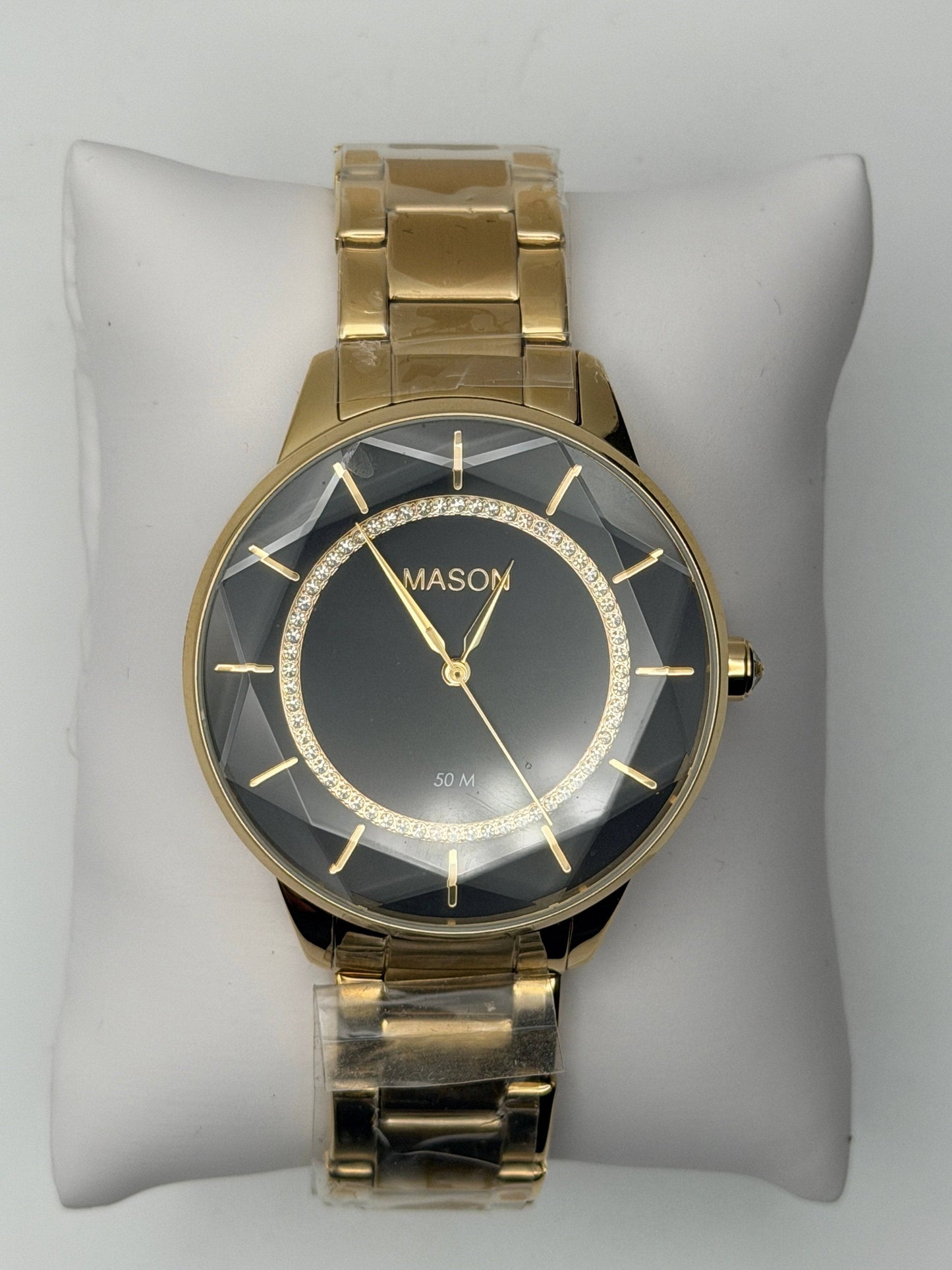 Elite Precision &amp; Brilliant Architectural Luxury: Mason 50M Crystal-Accented Japan Movement Automatic Watch (5 ATM)