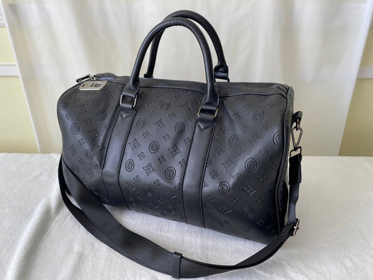 Fingerprint Unlocking Leather Duffel Bag