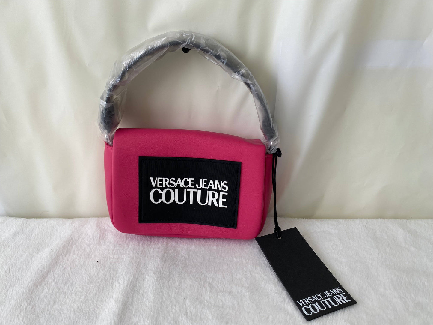 Versace Jeans Couture Pink Rubberized Patch Crossbody / Shoulder Bag