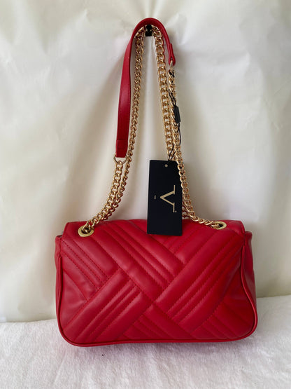 V 1969 CROSSBODY BAG MADE OF ECO-LEATHER WITH CHAIN STRAP RED