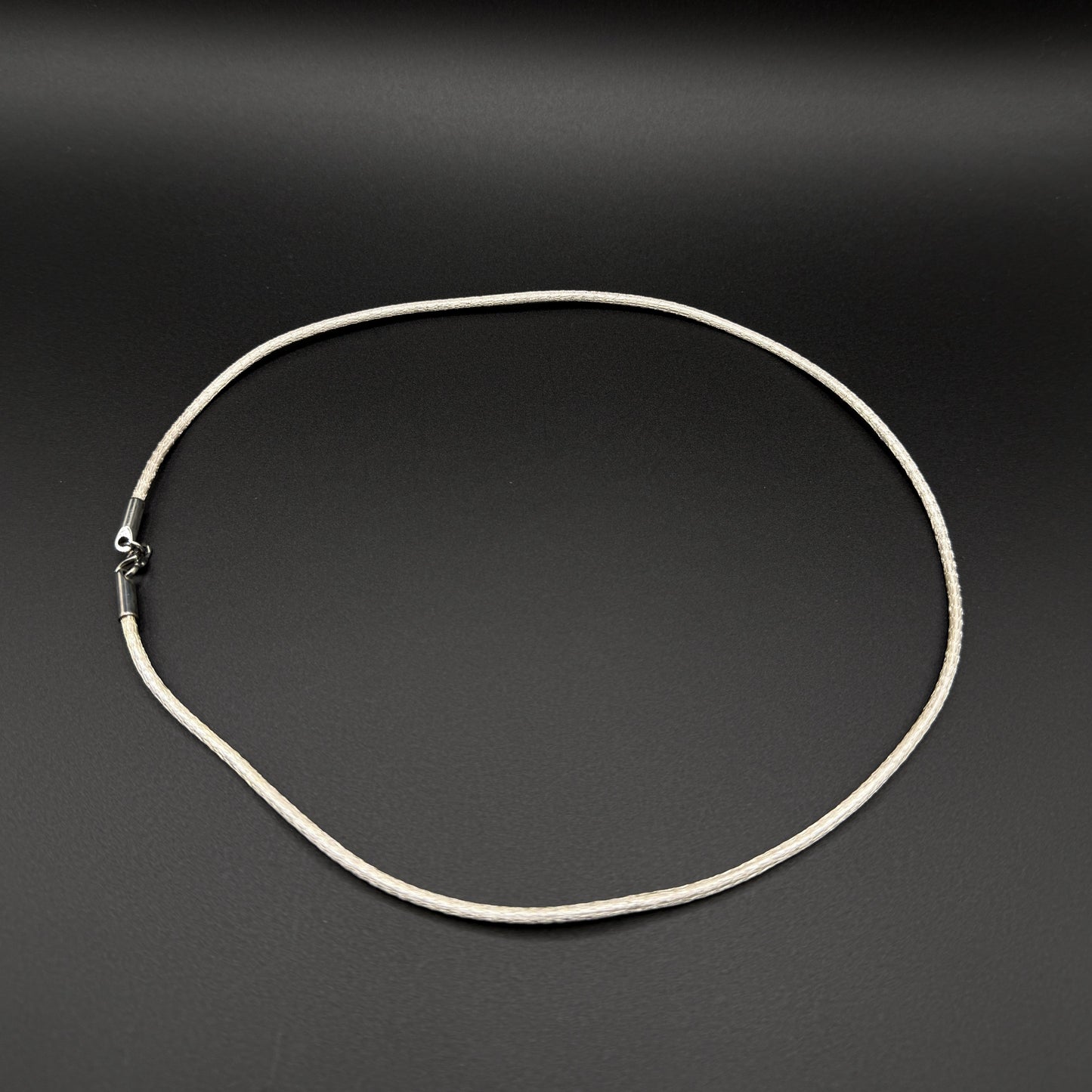 10-Pack Soft Satin Silver Silk Cord Necklace Set