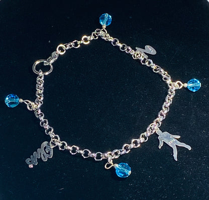 Elvis Presley "Blue Hawaii" Inspired Crystal Charm Bracelet