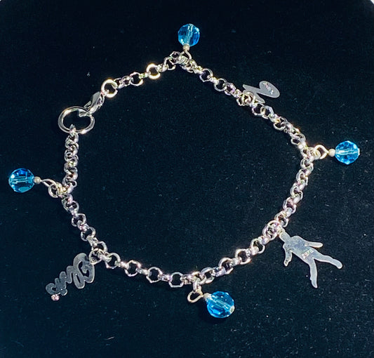Elvis Presley "Blue Hawaii" Inspired Crystal Charm Bracelet