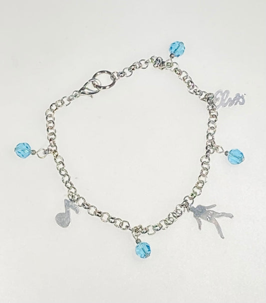 Elvis Presley "Blue Hawaii" Inspired Crystal Charm Bracelet