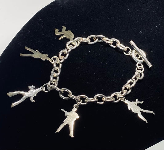 Elvis Presley .925 Sterling Silver Toggle Charm Bracelet