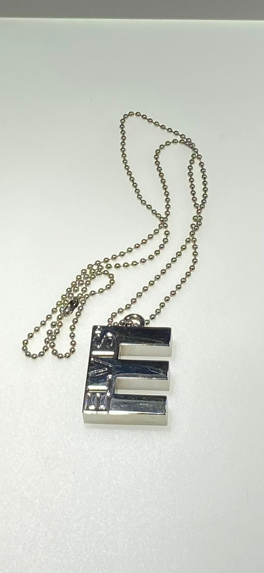 Elvis Presley Initial "E" Engraved Stainless Steel Ball Chain Necklace