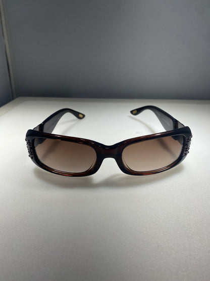 Carmen Marc Valvo Brown Oval Sunglasses Frames