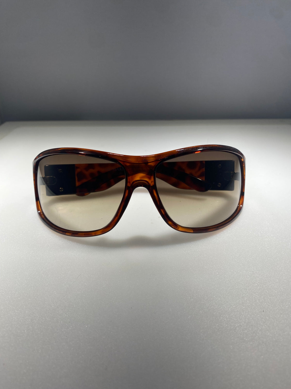 Trussardi Women's Brown Tortoise Shell Wrap Sunglasses —  TE2142