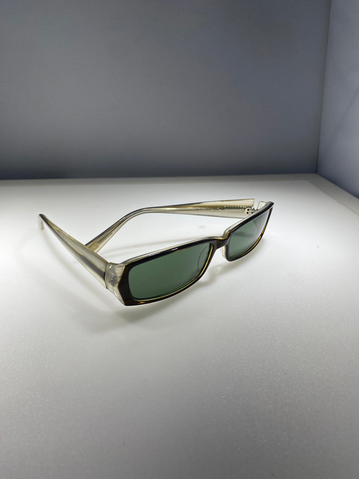 Cline CNEF15 Brown Oval Sunglasses — Dark Brown Frame with Green Tinted Lenses