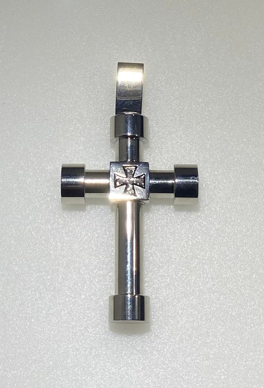 Men’s Industrial Iron Cross Stainless Steel Pendant