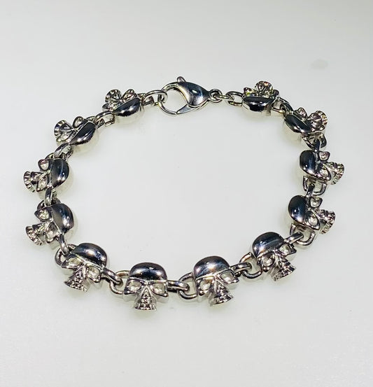 Multi-Skull Link Bracelet (Silver-Tone)