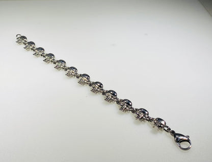 Multi-Skull Link Bracelet (Silver-Tone)