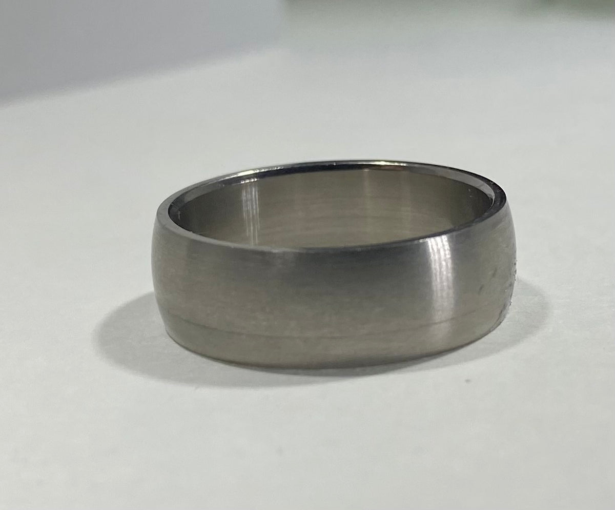 Madison Collections Classic Brushed Stainless Steel Plain Dome Band Ring