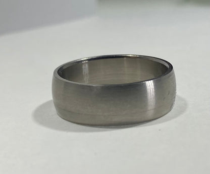Madison Collections Classic Brushed Stainless Steel Plain Dome Band Ring