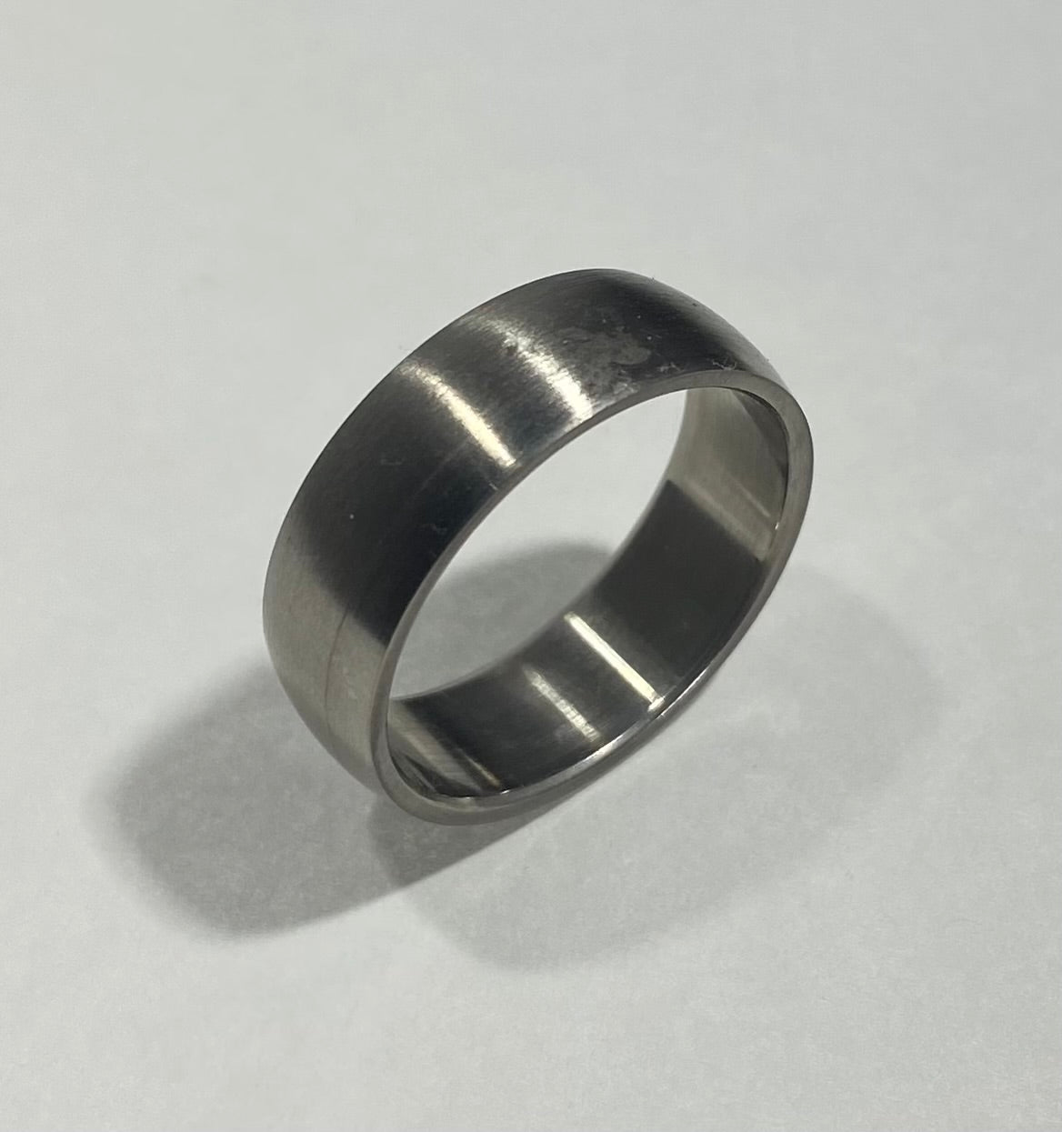Madison Collections Classic Brushed Stainless Steel Plain Dome Band Ring