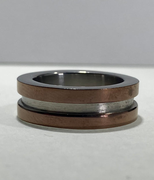 Madison Collections Two-Tone Copper Hubcap & Silver-Plated Stainless Steel Ring