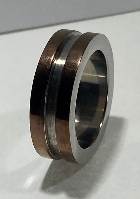 Madison Collections Two-Tone Copper Hubcap & Silver-Plated Stainless Steel Ring