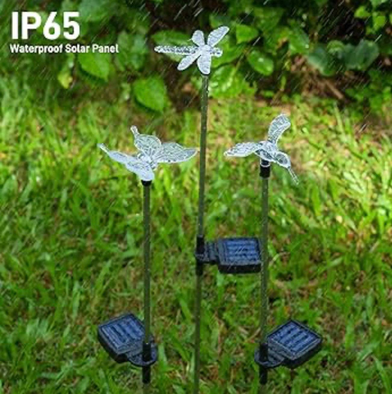 Multi-Color Changing Outdoor Solar Bird Stake Lights | Whimsical 3-Pack Set