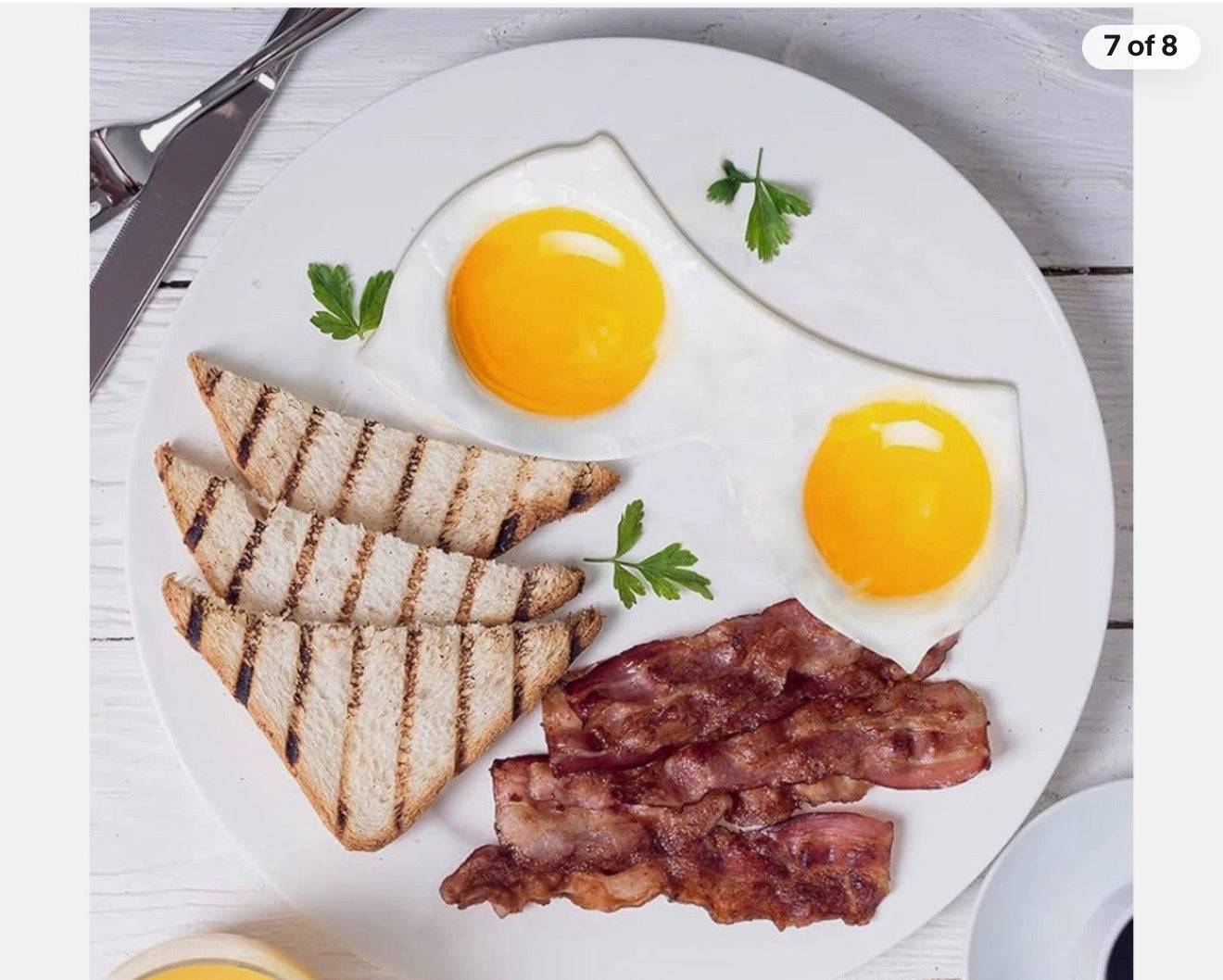 Funny Stainless Steel Fried Egg & Pancake Ring Mold | Novelty Breakfast Shaper
