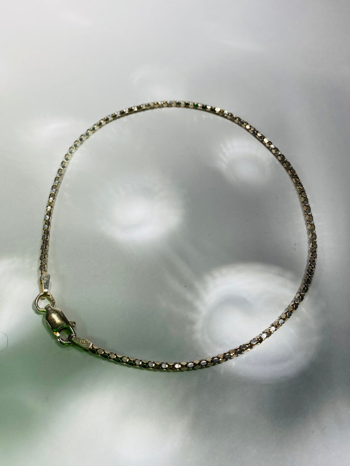 .925 Sterling Silver Popcorn Chain Anklet (9")
