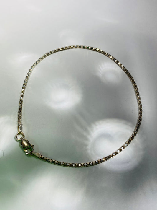.925 Sterling Silver Popcorn Chain Anklet (9")