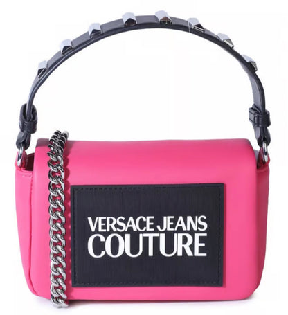 Versace Jeans Couture Pink Rubberized Patch Crossbody / Shoulder Bag