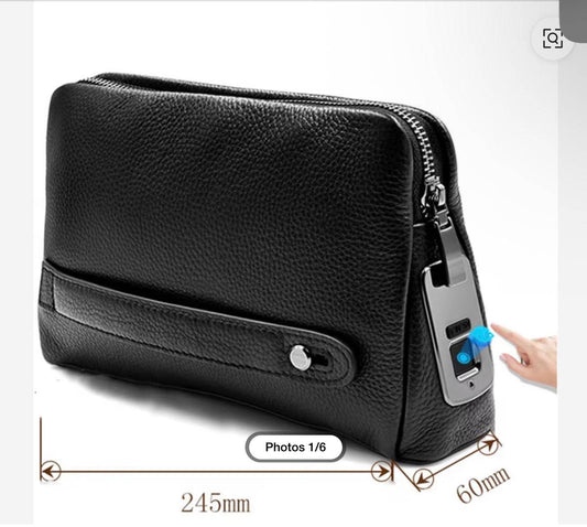 FILILOCK FL V1 MEN ZIPPER LEATHER WALLET SMART FINGERPRINT SECURITY HANDBAG LONG STANDBY