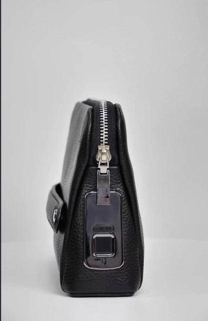 FILILOCK FL V1 MEN ZIPPER LEATHER WALLET SMART FINGERPRINT SECURITY HANDBAG LONG STANDBY