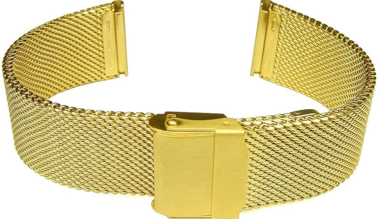 GOLD MESH STAINLESS STEEL BRACELET SMARTWATCH BAND 38-42 MM