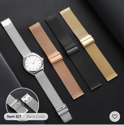 BLACK MESH STAINLESS STEEL BRACELET SMARTWATCH BAND 38-42 MM