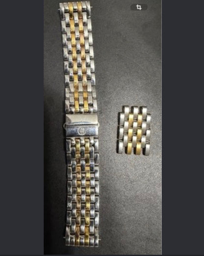 TWO TONE GOLD AND SILVER STAINLESS STEEL BRACELET SMARTWATCH BAND 38-42 MM