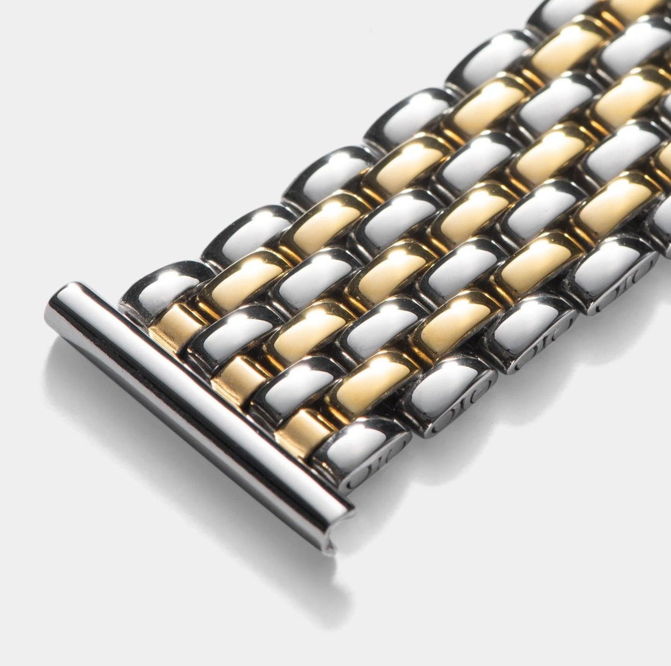TWO TONE GOLD AND SILVER STAINLESS STEEL BRACELET SMARTWATCH BAND 38-42 MM