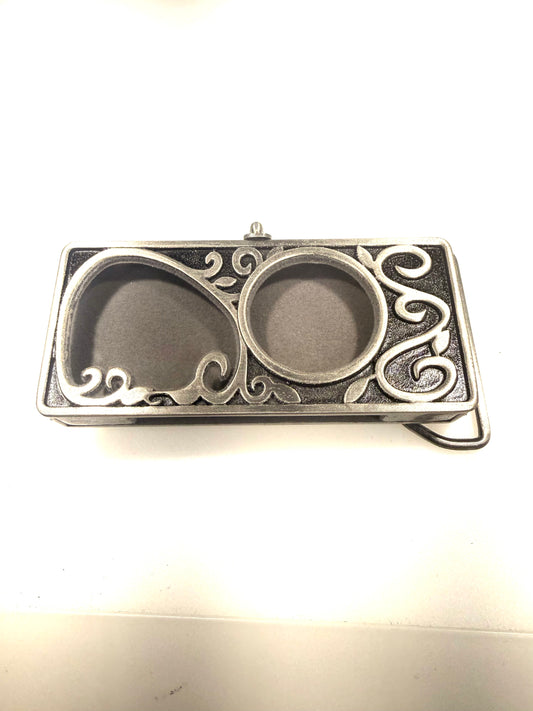 Scroll Filigree Flip-Top Lighter Holder Belt Buckle