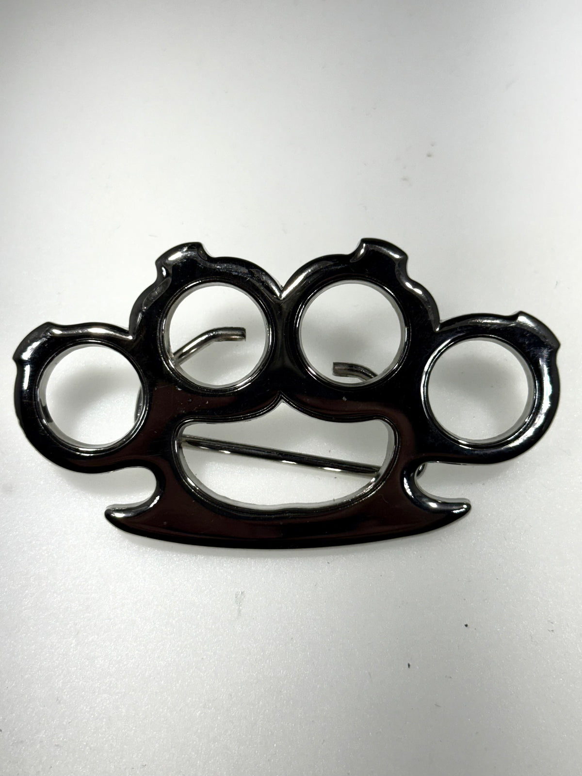 Metallic Gunmetal Knuckle Duster Belt Buckle