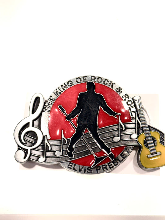 Elvis Presley "The King of Rock & Roll" Enamel Belt Buckle