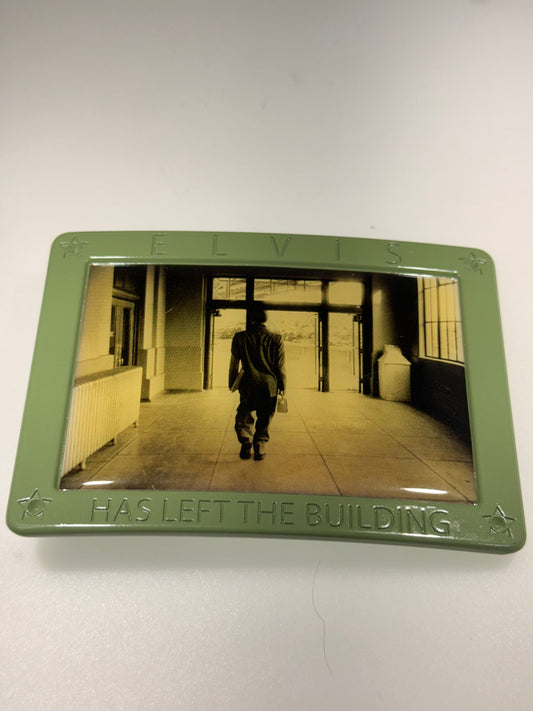 "Elvis Has Left The Building" Vintage Photo Enamel Belt Buckle