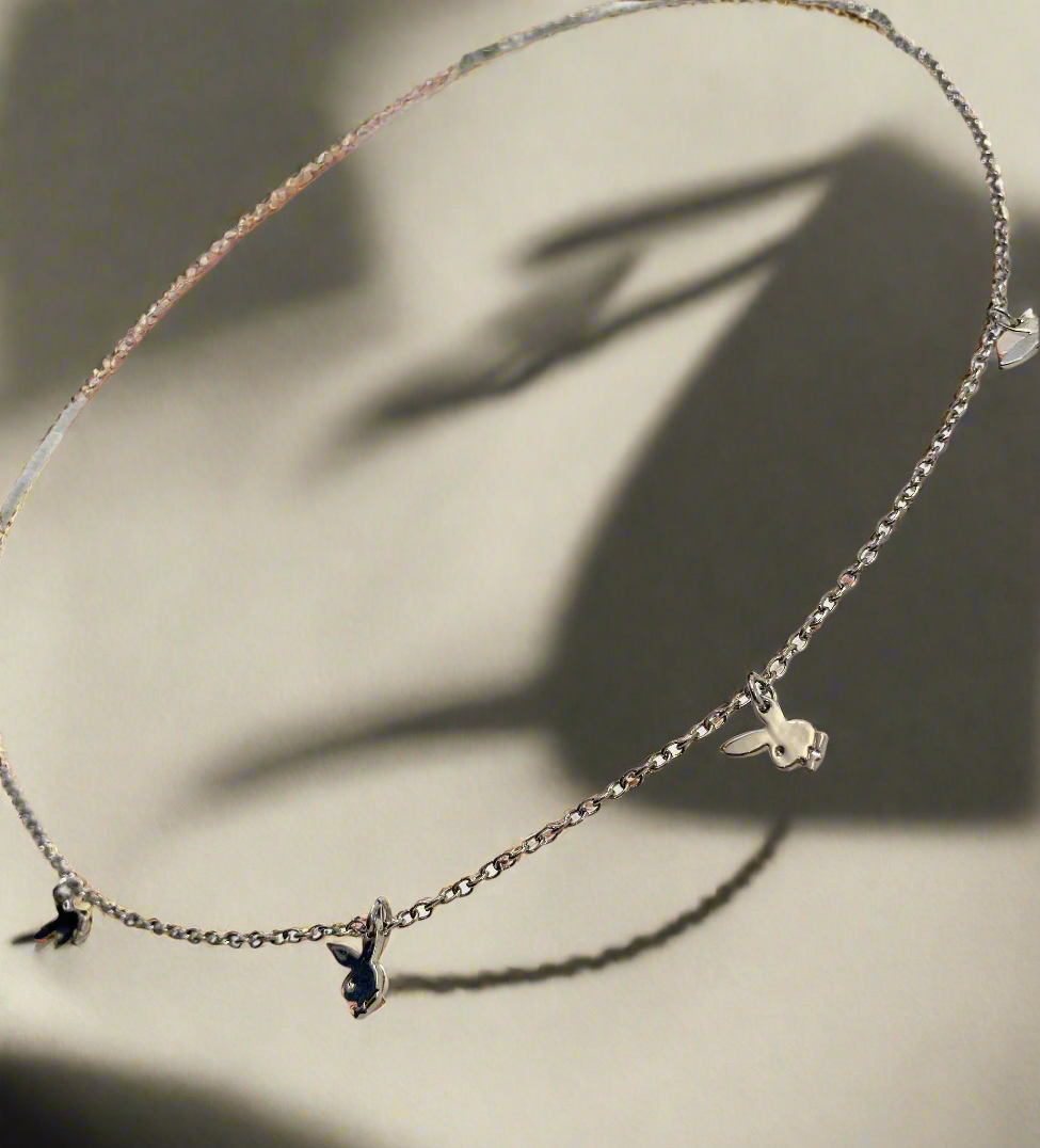 PLAYBOY ANKLE BRACELET WITH BUNNY HEADS EXTENED 10
