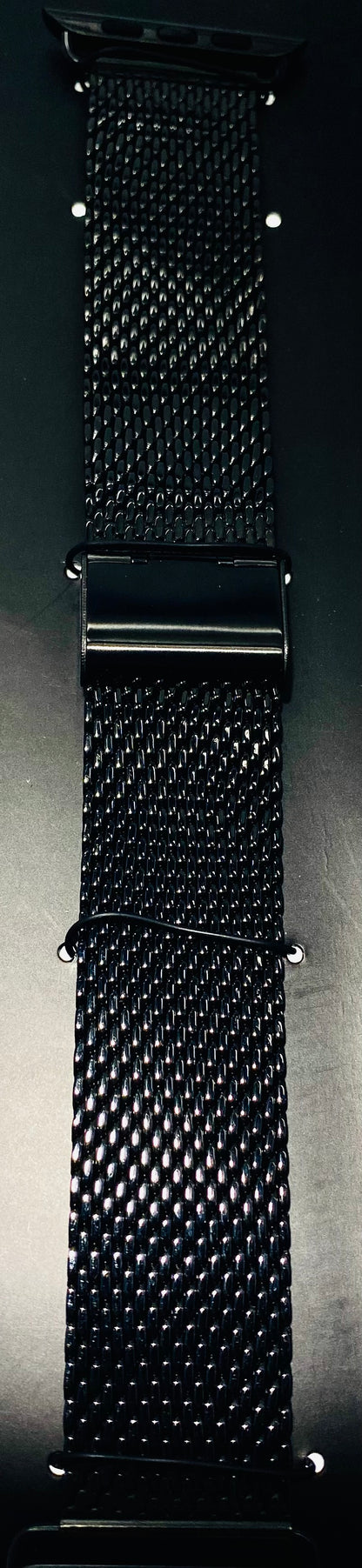 BLACK MESH STAINLESS STEEL BRACELET SMARTWATCH BAND 38-42 MM