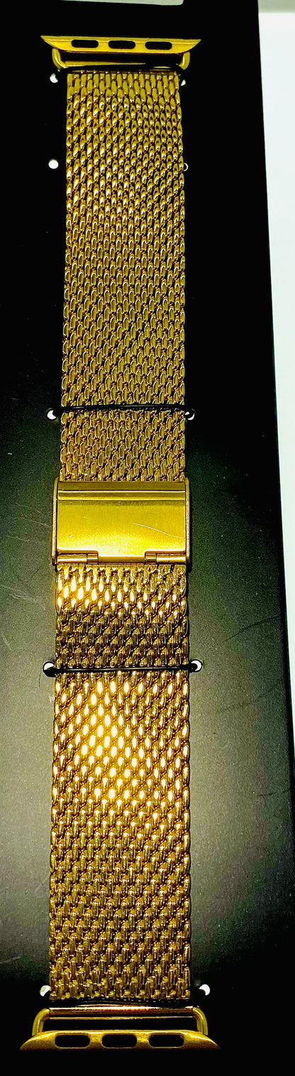 GOLD MESH STAINLESS STEEL BRACELET SMARTWATCH BAND 38-42 MM