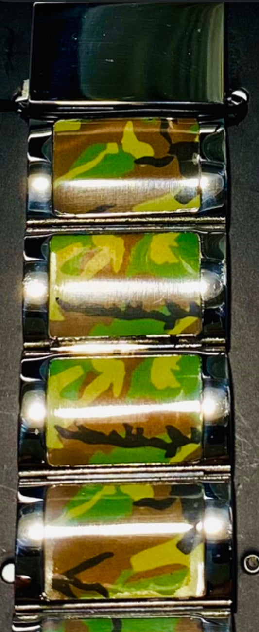 STAINLESS STEEL CAMO BRACELET SMARTWATCH BAND 38-42 MM