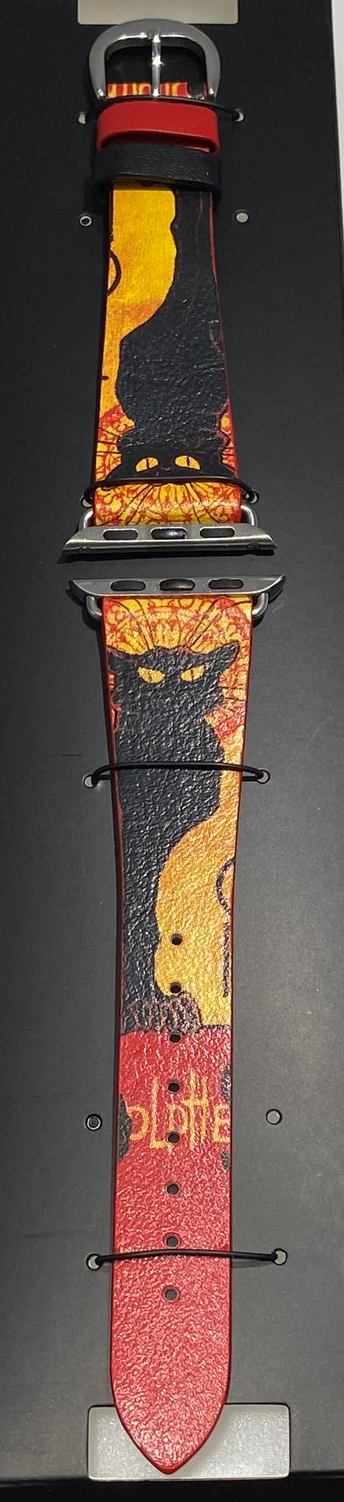 SMARTWATCH Abstract Vibrant Orange & Red Faux Leather Smartwatch Band
