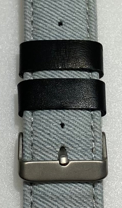 Hybrid Nylon and Genuine Leather Smartwatch Replacement Band