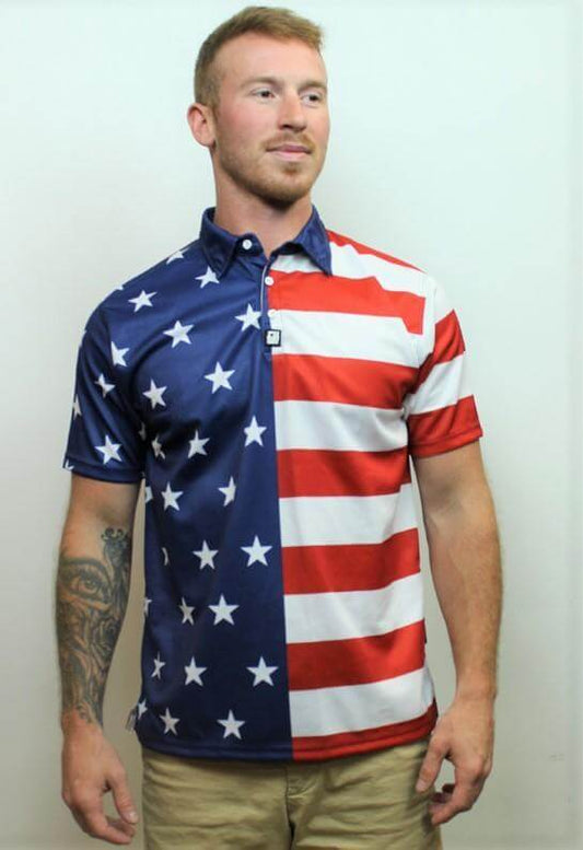 Men's Stars and Stripes Performance  Golf Polo