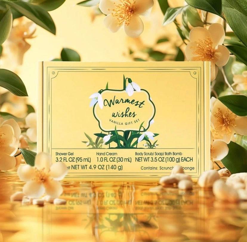 Spa gift sets for Women, Vanilla Bath and Body Care Baskets Kits for Self Relaxing