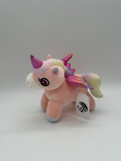 Plush Pink Unicorn – Soft Huggable Stuffed Animal with Sparkle Eyes 8"–10"