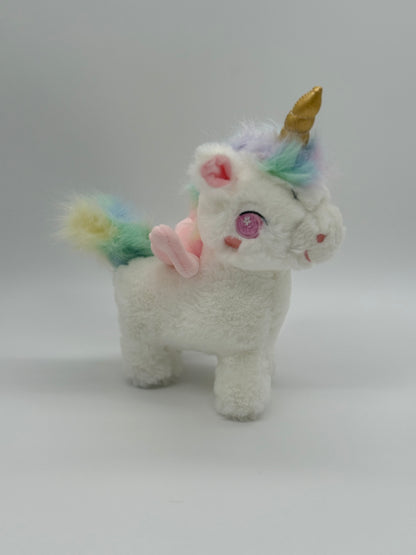 Plush White Unicorn – Soft Huggable Stuffed Animal with Sparkle Eyes 8" x 10"