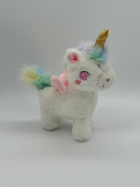 Plush White Unicorn – Soft Huggable Stuffed Animal with Sparkle Eyes 8" x 10"