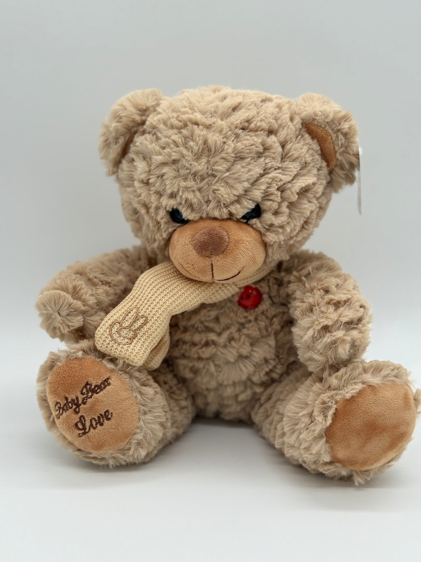 Light Brown Teddy Bear Stuffed Animal – Medium 10"–12" Soft Plush Toy with Bow