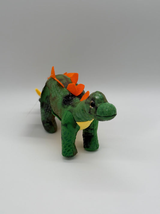 Green & Orange Stegosaurus Plush Toy – Medium Dinosaur Stuffed Animal, 10–14"