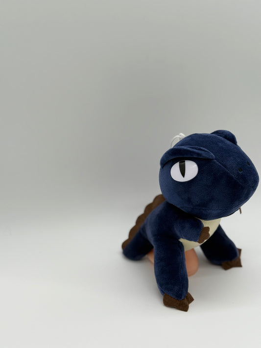 Dark Blue Mini Dinosaur Plush Keychain – Cute Stuffed Animal, Small 6–8"